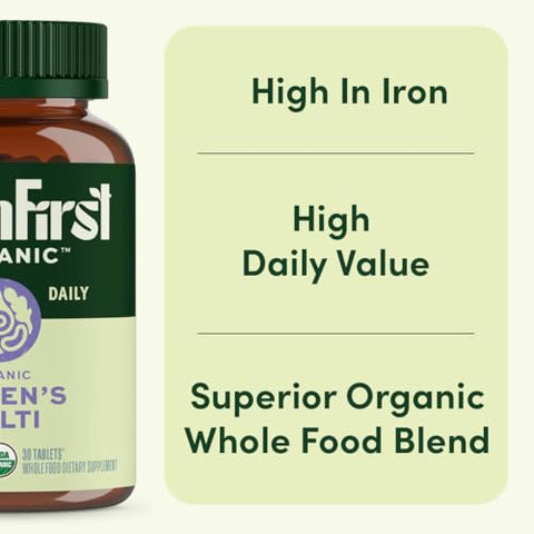EarthFirst Organic Women's and Men's Once Daily Multi Bundle19 Vitamins from Herbs and Superfoods 30 Count