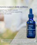 Trace Minerals Liquid Ionic Vitamin D3 + K2 125 mcg (5000 IU) D3 100 mcg K2 Concentrated Dietary Supplement 2 fl oz. 296 Servings