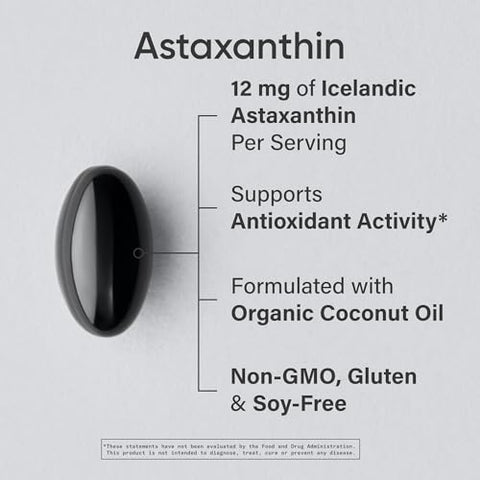 Sports Research Triple Strength Astaxanthin 12Mg W/Organic Coconut Oil - Antioxidant Supplement For Skin & Eye Health Support - Soy Free Non-Gmo Gluten Free 60 Softgels