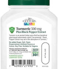 21St Century Turmeric 500 Mg Plus Black Pepper Extract Vegetarian Capsules 60 Count