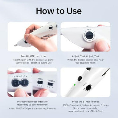 Leawell Electronic Acupuncture Pen Meridian Acupoints Finder Electric Acupressure Point Massage Pulse Therapy Tool For Pain Relief Rechargeable