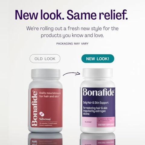 Bonafide Silvessa Hair & Skin Support Capsules Hormone- Drug- Daily Nourishment For Hair & Skin During Menopause 30 Day Supply (30 Capsules)