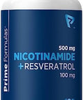 Nicotinamide 500 Mg With Resveratrol 100 Mg 120 Veggie Capsules - Vitamin B3 No-Flush, Non-Gmo, Gluten-Free, Made In Usa