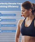 Dewboom Inhale Intake Breathing Trainer Lung Trainer For Respiratory Strength Adjustable Resistance Breathing Trainer With High-Grade Silicone Warm Black-Orangered