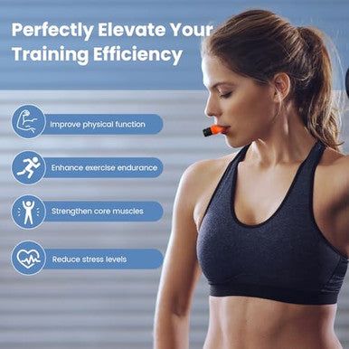 Dewboom Inhale Intake Breathing Trainer Lung Trainer For Respiratory Strength Adjustable Resistance Breathing Trainer With High-Grade Silicone Warm Black-Orangered