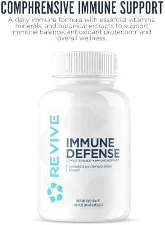 Revive Md Immune Defense Immune Support Supplement - Immunity Health With Zinc Elderberry Vitamin C & Vitamins Booster For Men & Women - Vegan Gluten- & Soy- - 180 Vegetarian Capsules