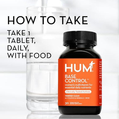 Hum Base Control Daily Women'S Multivitamin & Minerals W/B Complex Vitamin C 22 Micronutrients + Iron & Biotin To Support Premenopause Women Nongmo & Gluten (30 Tablets)