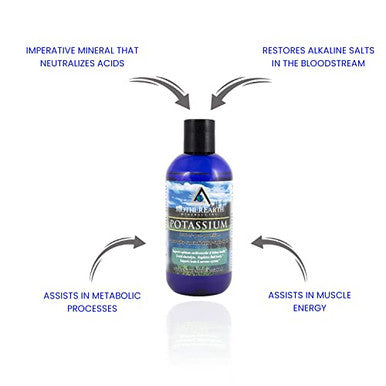 Mother Earth Minerals Ionic Liquid Potassium Supplement High Absorption Angstrom Potassium Mineral Drops For Electrolyte Balance Hydration Nerve & Muscle Support 8 Oz