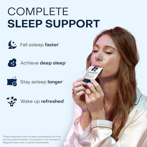 Healthycell Rem Sleep Aid Supplement + Vibrant Hair Skin & Nails Liquid Collagen Supplement For Women & Men Bundle
