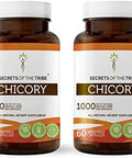 Secrets of the Tribe Chicory 60 Capsules (2 pcs.), 1000 mg, Chicory (Cichorium Intybus) Dried Root (2x60 Capsules)