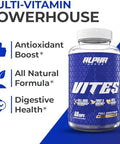 Vites Mens Multivitamin Complete Daily Supplement with Fruits Veggies Energy Immune and Prostate Support Daily Whole Food Vitamins with Antioxidants and Digestive Enzymes
