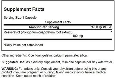 Swanson Resveratrol 100 100 Milligrams 30 Capsules (4 Pack)
