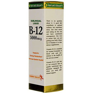 Nature's Bounty B-12 5000 Mcg Sublingual Liquid Energy Health ( ) 2 Oz Pack Of 2