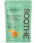 Egmont Honey Manuka Honey & Propolis Throat Drops 15 Count Umf 15+ Zealand Honey With Vitamin C Natural Soothing Relief Onthego