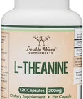 Double Wood Supplements L Theanine Double Strength 120 Capsules 200Mg