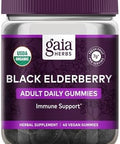 Gaia Herbs Black Elderberry Adult Daily Gummies Delicious Immune Support Supplement Made With Organic Black Elderberries For Immune System Support 80 Gummies (40Day Supply)