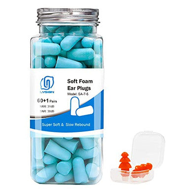 Lysian Ultra Soft Foam Ear Plugs 60 Pair Lake Blue And 100 Pair Foam Slim Ear Plugs For Sleeping Shooting Working Reading