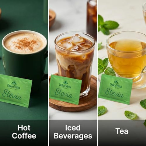 Dolce Vitta Organic Stevia Packets 400 Count Zero Calorie Natural Sweetener USDA Organic NonGMO Kosher Keto Friendly Vegan GlutenFree