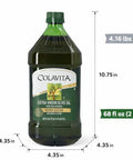 Premium Selection Extra Virgin Olive Oil, 68 Oz - First Cold Pressed, Ideal for Roasting, Baking, Dressings - Imported from Italy by Colavita