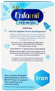 Enfamil Ferinsol Iron Supplement Drops For Infants & Toddlers 15 Mg 1.67 Fl Oz (50 Ml) (Pack Of 2)