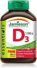 Vitamin D3 1000 Iu Bonus 240 Tabs Brand Jamieson Laboratories