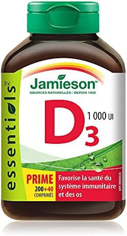 Vitamin D3 1000 Iu Bonus 240 Tabs Brand Jamieson Laboratories
