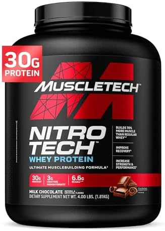 Muscletech Whey Protein Powder (4 Pound) And Nutricost Creatine Monohydrate Micronized Powder 500G Bundle