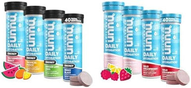 Nuun Energy Drink Tablets Daily Hydration Electrolyte Tablets Bundle (10 Count X 4 Packs And 40 Servings X 4 Packs)