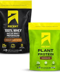 Ascent Whey + Plant Protein Powder - Chocolate Peanut Butter 2 Lb & Chocolate 18 Servings