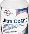 Cardiotabs Ultra Coq10 Coenzyme Supplement For Cardio Health 150 Mg Of Coq10 Ubiquinone Per 2 Softgels W/Safflower Oil & Tocopherols 6X Better Absorption For Brain & Muscle Health 120 Softgels