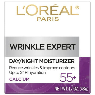 L'Oreal Paris Wrinkle Expert 55+ Anti-Aging Face Moisturizer With Calcium Non-Greasy Suitable For Sensitive Skin 1.7 Fl. Oz