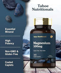 Tahoe Nutritionals Magnesium 500Mg 140 Coated Caplets Non-Gmo And Gluten Supplement