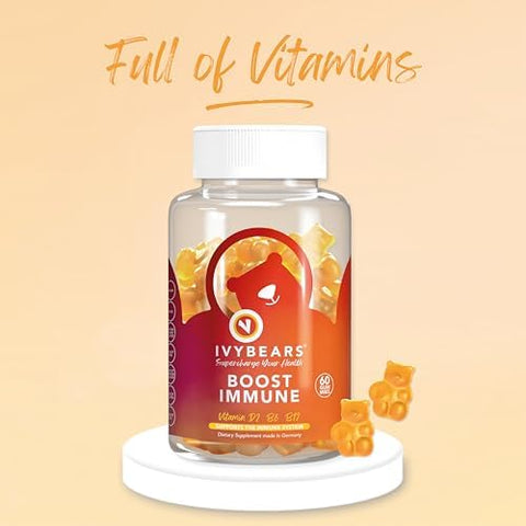 IvyBears Radiant Glow and Immune Gummies Vibrant Skin with VERISOL and Hyaluronic Acid + Daily Immunity with Vitamin C and Zinc Vegan 2Pack