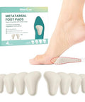 Welnove Metatarsal Pads For Women Men - T-Shape - Leather Ball-Of-Foot Honeycomb Cushions - Soft Ball Of Foot Pads For Metatarsalgia Morton S Neuroma Fit For High Heels Shoes - Gray 4 Pairs