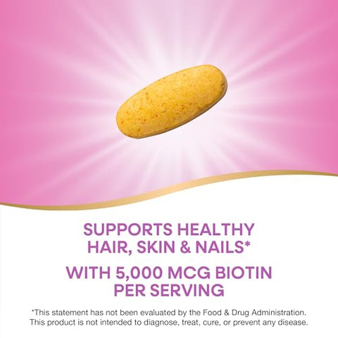 Nature'S Way Extra Strength Biotin Forte Supports Healthy Hair Skin & Nails 5000 Mcg Per Serving High Potency B-Vitamins Vitamin C 60 Vegan Tablets (Packaging May Vary)
