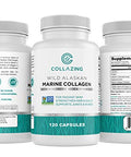 C Collazing Alaskan Wild-Caught Marine Collagen Peptides With Hyaluronic Acid & Vitamin C - Supports Skin Hair Nails Joints & Bones - Type 1 & 3 Collagen For Women & Men 120 Powder Capsules