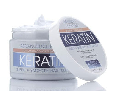 Advanced Clinicals Biotin Hair Repair Mask + Keratin Strengthening + Smoothing Hair Mask Bundle