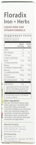 Floradix Floravital Liquid Iron And Vitamin Formula 8.5 Fl.Oz. 250 Ml. Made In Germany (3 Pack)
