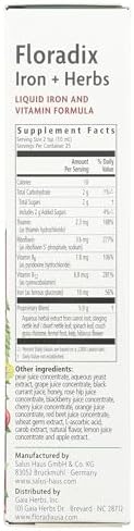 Floradix Floravital Liquid Iron And Vitamin Formula 8.5 Fl.Oz. 250 Ml. Made In Germany (3 Pack)