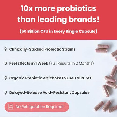 Mother'S Promise Vaginal Probiotics For Women Ph Balance | 50 Billion Cfu Womens Probiotic + Cranberry Pills For Vaginal Health Healthy Odor Yeast Urinary Tract | Vegan Women'S Probiotics And Prebiotics Supplement