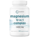 Micro Ingredients 12 In 1 Magnesium Complex 1000 Mg 240 Capsules Magnesium Glycinate Citrate Taurate Malate & More High Absorption Formula For Men & Women Chelated & Purified