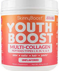Skinny Boost - Youth Boost Advanced Multi-Collagen Powder - 5 Types of Hydrolyzed Collagen Peptides for Hair, Skin, Nails & Joints. Fast Dissolving, Grass Fed, Keto Friendly - Unflavored(58 Servings)
