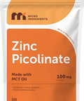 Micro Ingredients Zinc Picolinate 100 Mg Per Serving 300 Softgels Zinc Supplement For Women & Men Made With Mct Oil Non-Gmo
