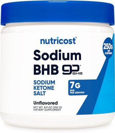 Nutricost Sodium Bhb Powder (250G) Unflavored Keto Supplement Betahydroxybutyrate Salt