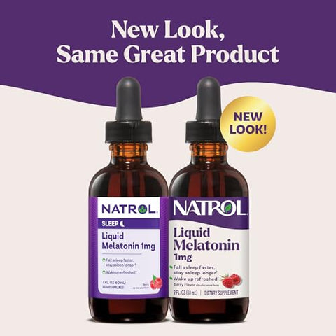 Natrol Liquid Melatonin 1 Mg Adult Melatonin Supplement To Fall Asleep Faster And Stay Asleep Longer Wake Up Refreshed 2 Fl Oz Berry-Flavored Liquid 15 Servings