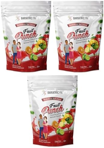 BariatricPal IronFree Multivitamin Soft Chew Fruit Punch (60 Count)