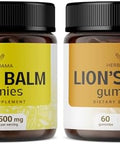 Herbamama Lemon Balm And Lion'S Mane Kit - Bundle Of Lemon Balm & 1000 Mg Lion'S Mane Gummies - Vegan Non-Gmo Gelatin- - 2 Pack