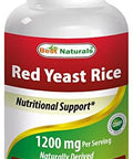 Best Naturals Red Yeast Rice 600 Mg Capsules 120 Capsules 2 Capsules Per Serving/1200Mg Per Serving