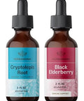 Herbamama Liquid Drops Kit - Bundle Of Cryptolepis Root & Black Elderberry Tincture 2 Fl Oz - Vegan Non-Gmo Sugar & Alcohol- - 2 Pack