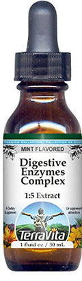Terravita Digestive Enzymes Complex Glycerite Liquid Extract (1:5) - Mint Flavored (1 Oz, Zin: 522371)